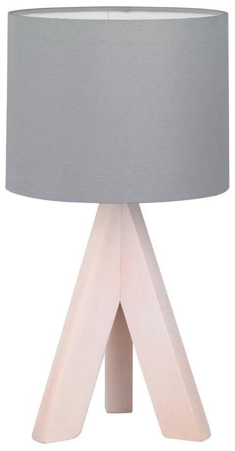 Ging szürke fa-szövet asztali lámpa, magasság 31 cm - Trio