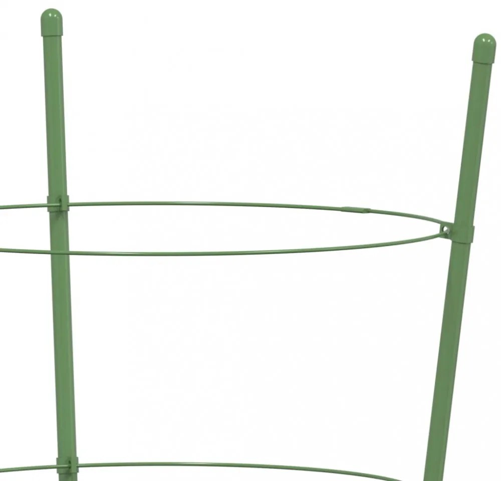 5 db zöld acél kerti növénytámasz 3 gyűrűvel 45 cm
