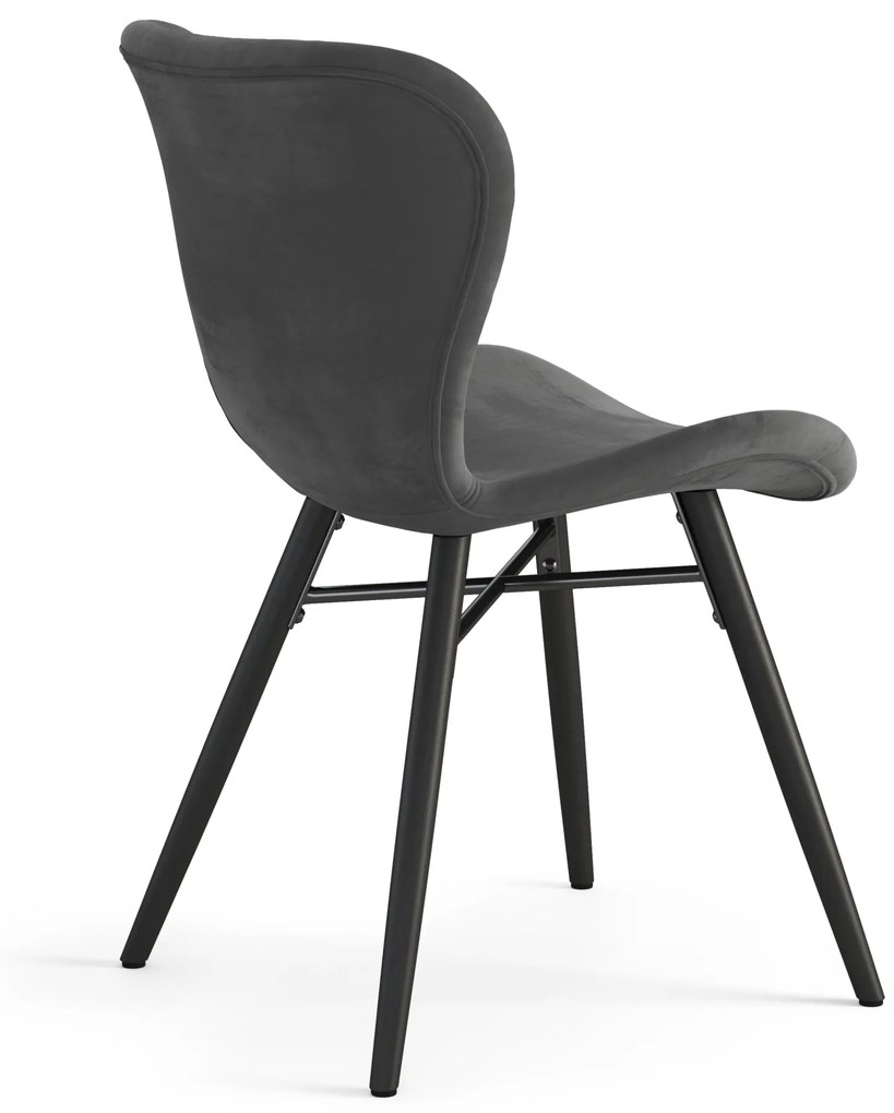 MAZZONI EXPORT ALTEA Velúr Sötétszürke/fekete lábak - MODERN SZÉK VELVET NAPPALIBA/ÉTKEZŐBE/ KONYHÁBA/IRODÁBA