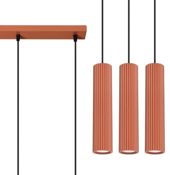 Sollux SL.1632 - Csillár zsinóron KARBON 3xGU10/10W/230V piros