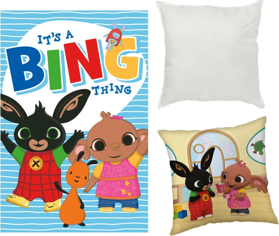 Bing Thing Room polár takaró, párnahuzat és párna szett 3 db-os