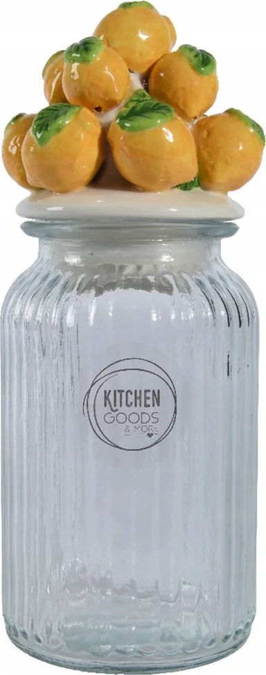 Befőttesüveg Tároló fedővel Citrom dekoráció 27cm