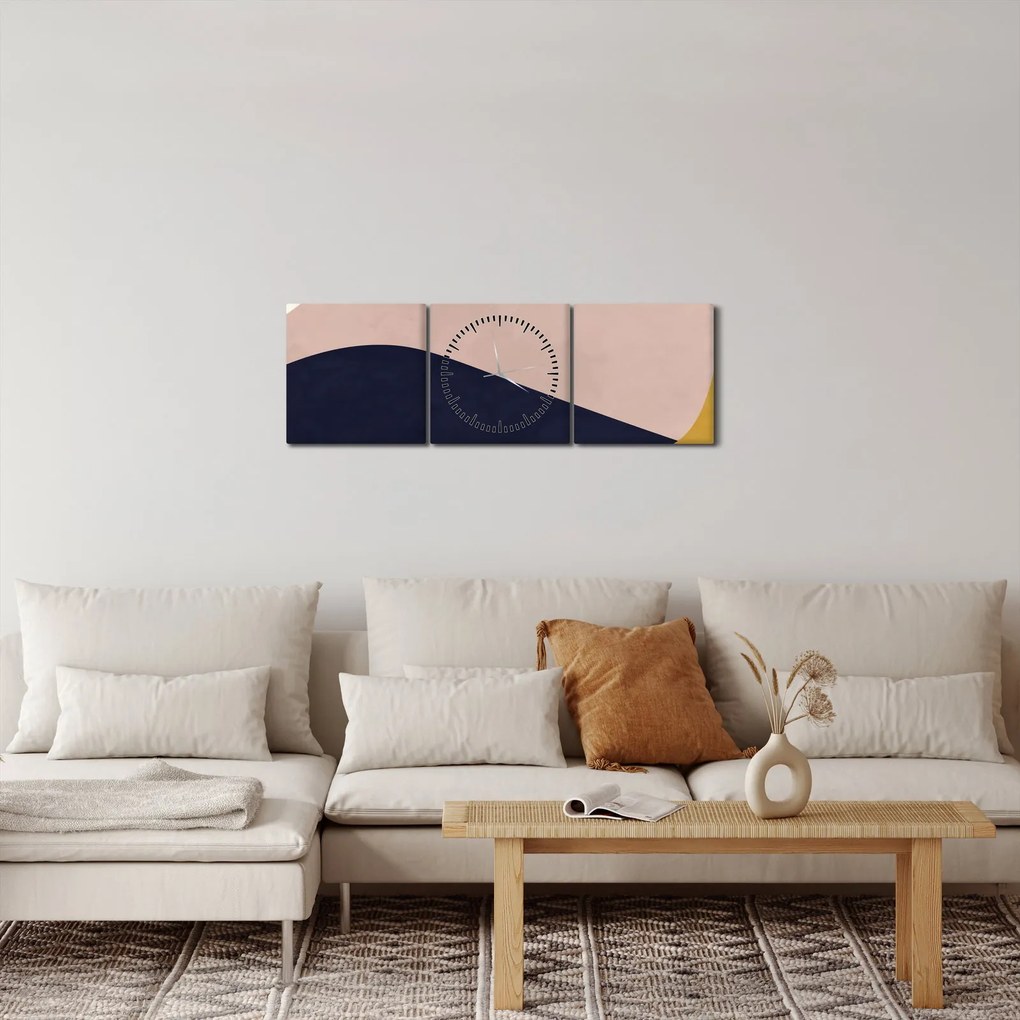 Kép - Akvarell hegyek N⁰2 (órával) (90x30 cm)