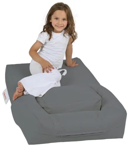 Babzsák lábtartóval 65x40 cm szürke