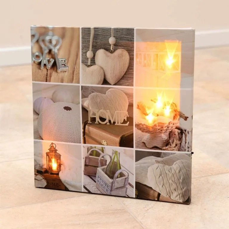 GARTHEN Falfestmény Home 5 LED 30 x 30 cm