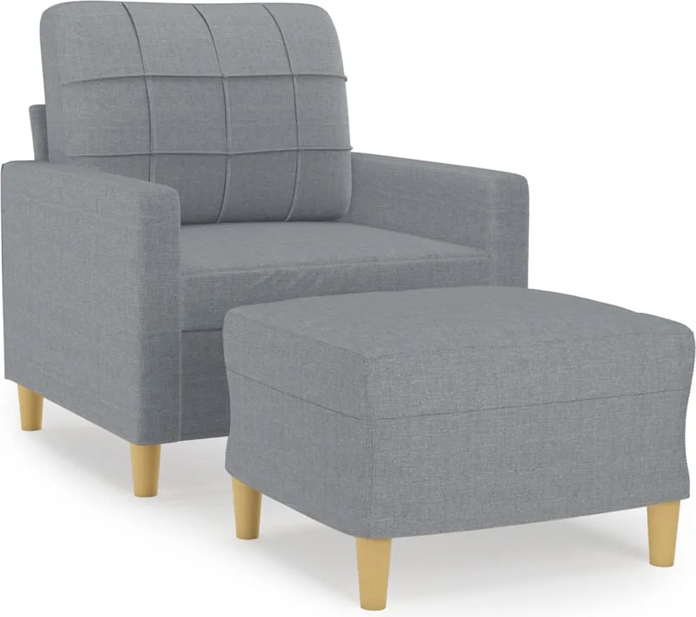 vidaXL világosszürke szövet kanapéfotel lábtartóval 60 cm