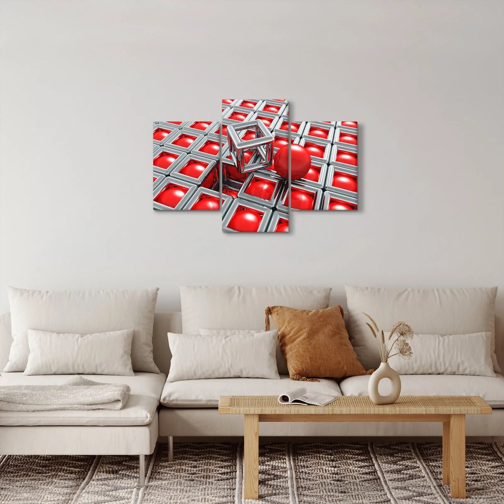 Kép - 3D fémes absztrakció (90x60 cm)