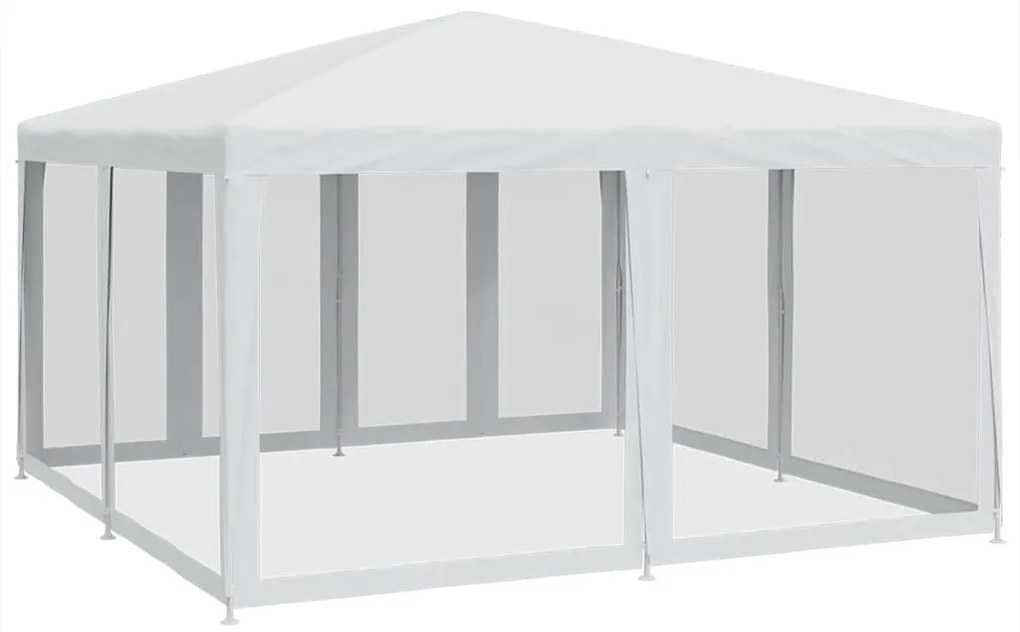 fehér HDPE rendezvénysátor 8 hálós oldalfallal 4 x 4 m