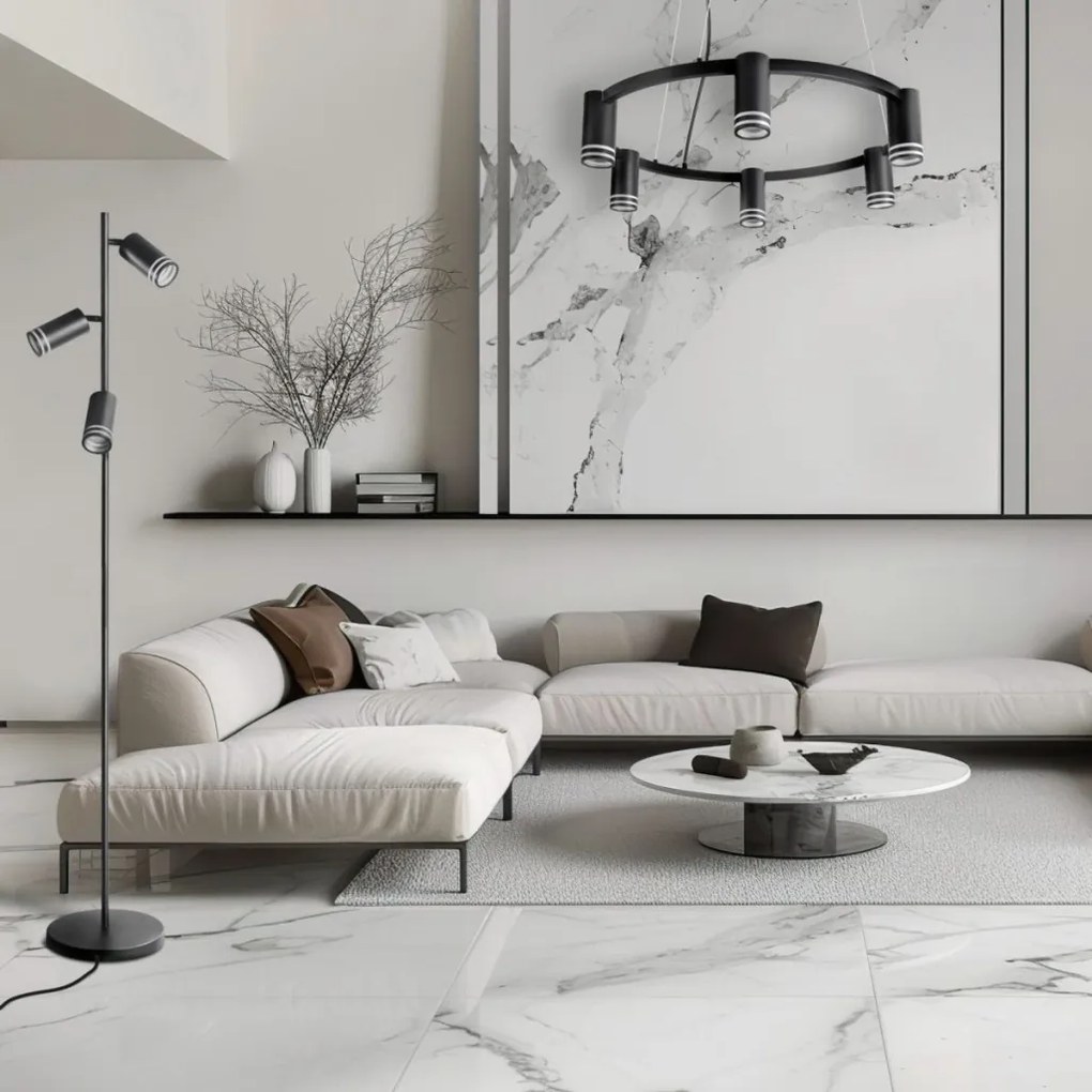 POLUX 327574 ROMA Modern Led Függesztett Lámpa Fekete GU10 IP20