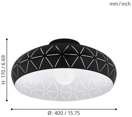 Eglo 98466 - Mennyezeti lámpa RAMON 1xE27/28W/230V