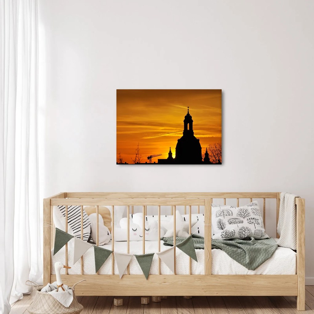 Templom a naplementében képe (70x50 cm)