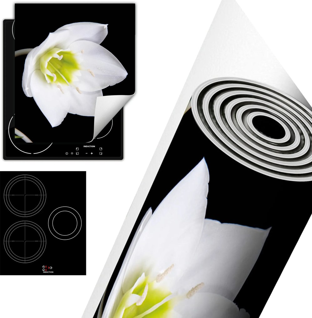 Tűzhelyvédő Szőnyeg Asztali Dekoráció 45x52 fekete virág