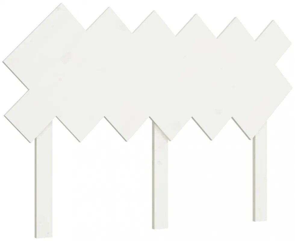 fehér tömör fenyőfa ágyfejtámla 122,5x3x80,5 cm