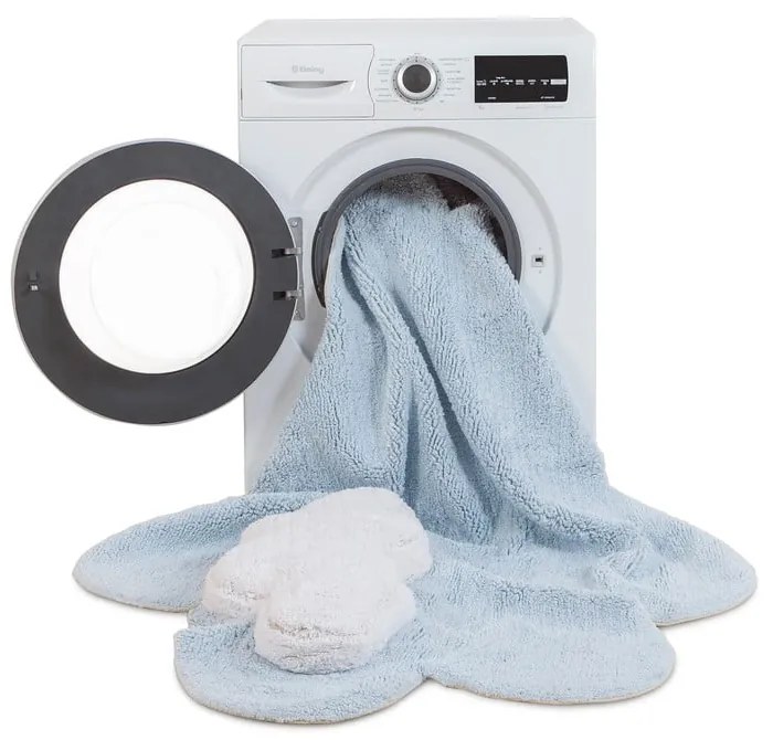 Világoskék mosható kézi szövésű pamut gyerek szőnyeg 110x170 cm Puffy Dream – Lorena Canals