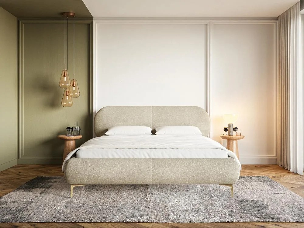 Franciaágy 180 cm Octave 180B (ágyráccsal) (bézs + arany). Akció -16%. 1099935