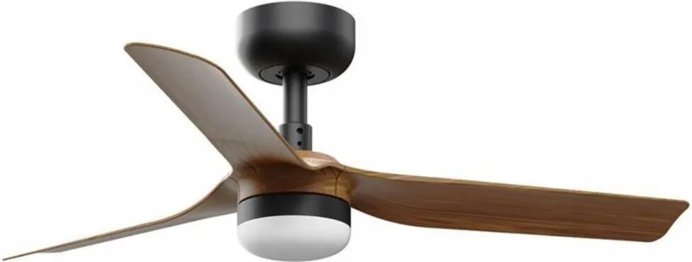 Mennyezeti ventilátor Faro Mini Punt S Led fekete/sötét fa DC motor 6 sebességes
