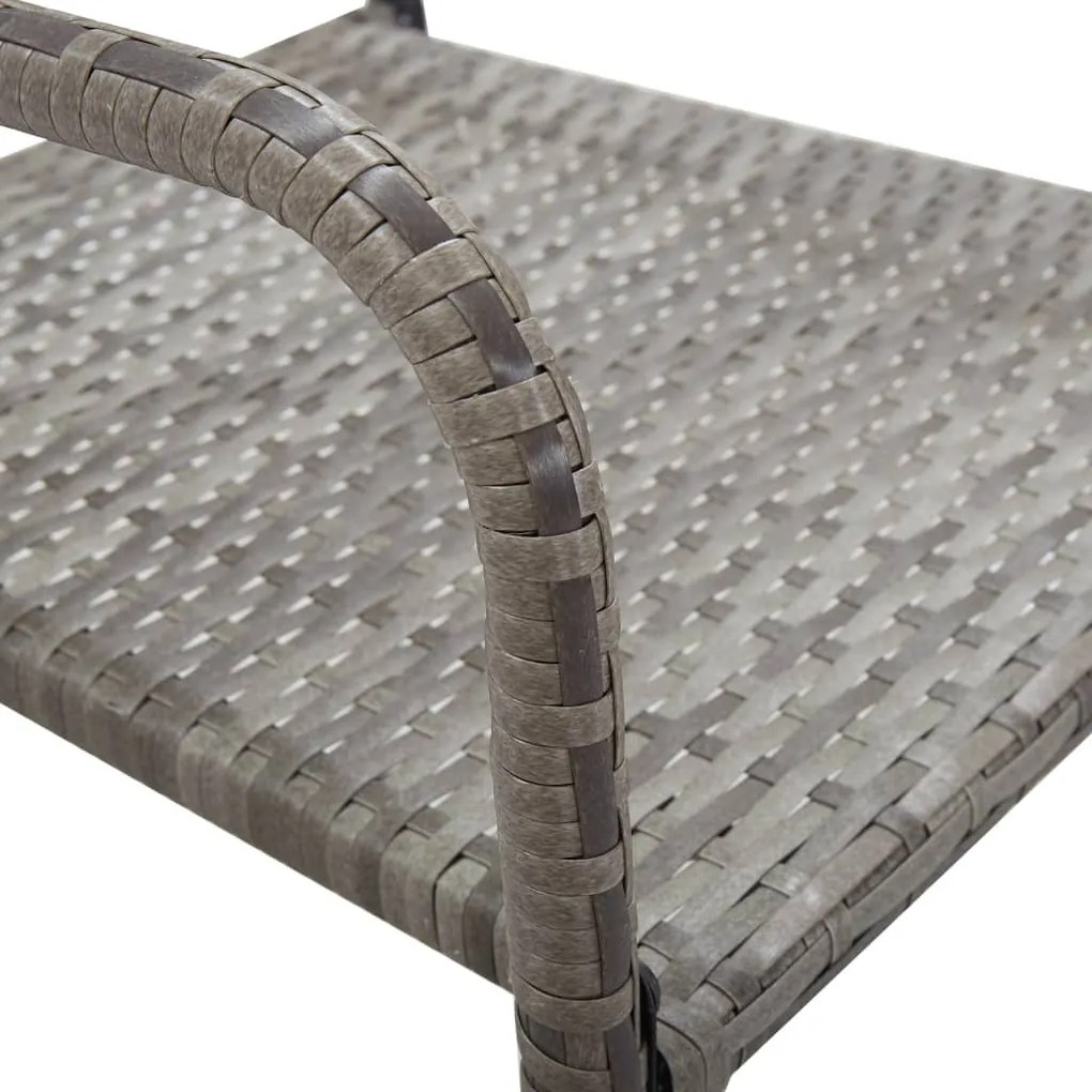 9 részes antracitszürke polyrattan kerti étkezőgarnitúra