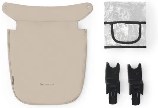 KINDERKRAFT - Kombinált babakocsi 3in1 NEWLY Sand bézs + autósülés MINK PRO