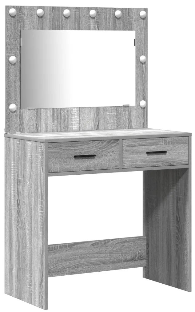 Sminkasztal Készlet 3 pcs Szürke sonoma 78.5 x 41 x 135 cm