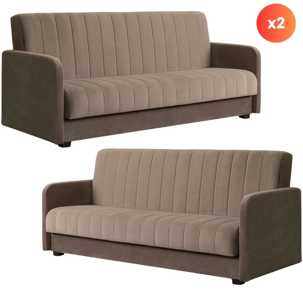 Zestaw 2x Sofa PORTO Beżowa