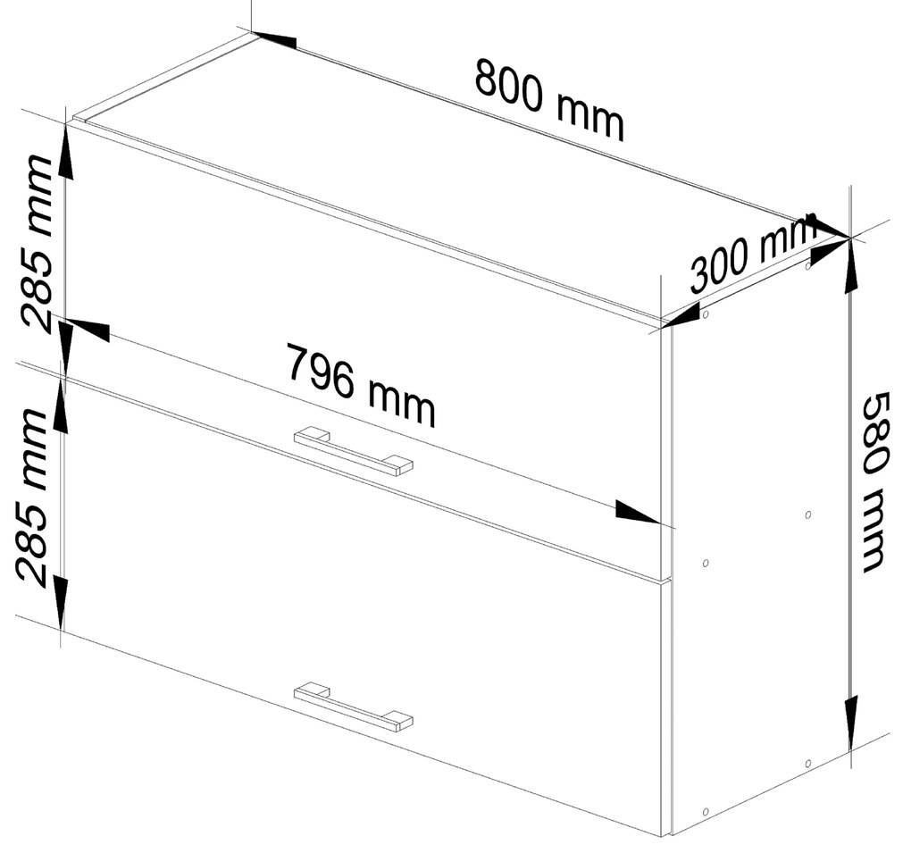 Felső konyhaszekrény Organo 80 G2 (fehér + grafit). 1117534