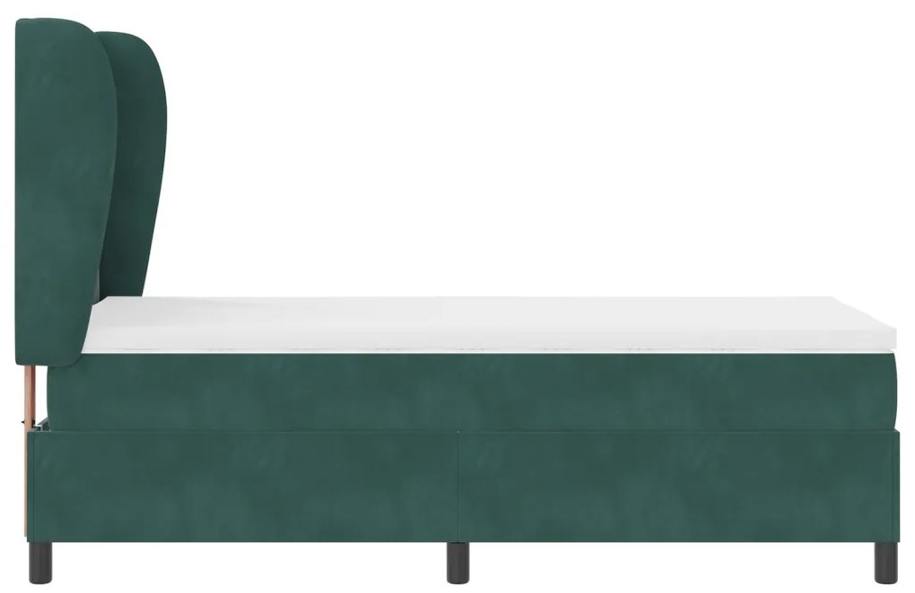 Boxspring Ágy Matrac Képzeld el Zöld 90x200 cm Bársony