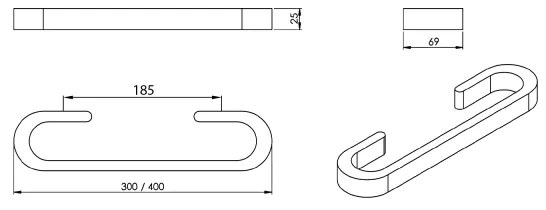 Gedy - Fali törülköző akasztó HIMALAYA 7x30 cm bambusz/bézs