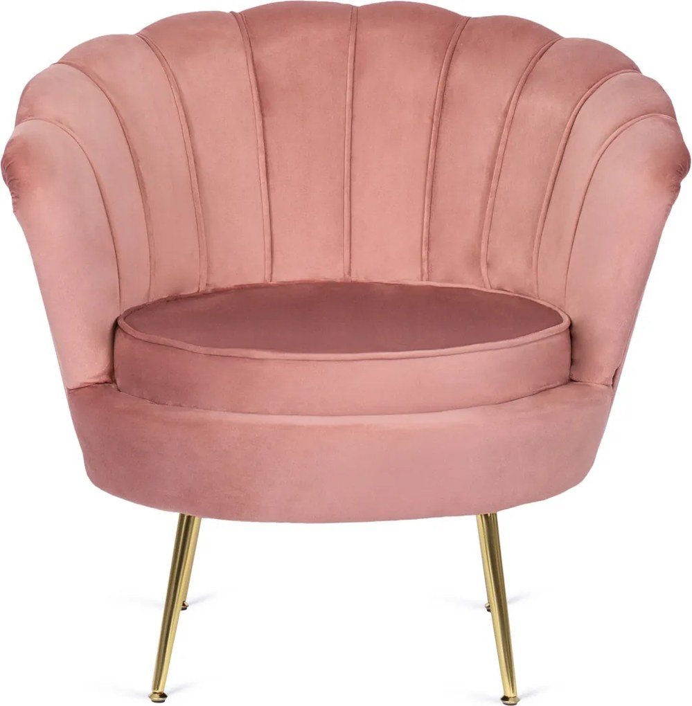 Fotel ANGEL Różowy Welurowy