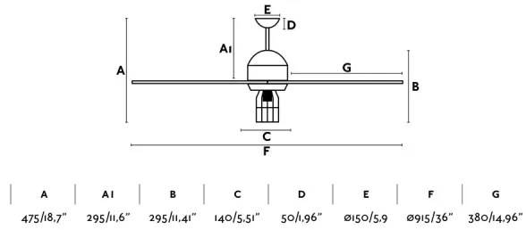 FARO 33703 - Mennyezeti ventilátor CHICAGO 1xE27/15W/230V