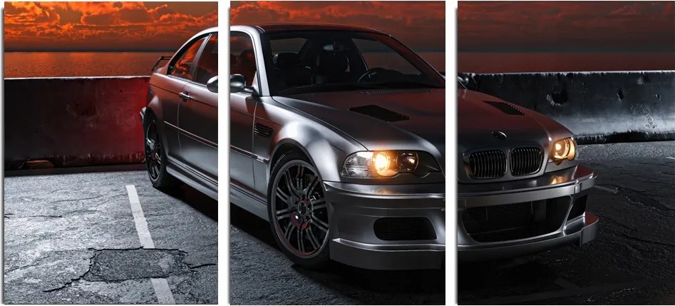 Falikép Bmw E46 Coupe autó triptichon különböző modellek 40x90 cm