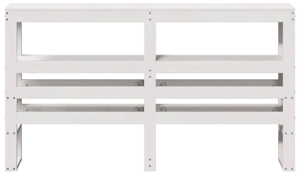 fehér tömör fenyőfa fejtámla polcokkal 140 cm