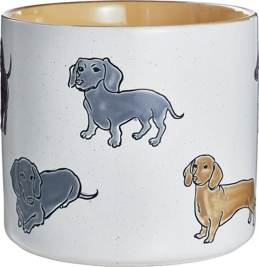 DOG LOVER kerámia kaspó Ø 18 cm , kutyás