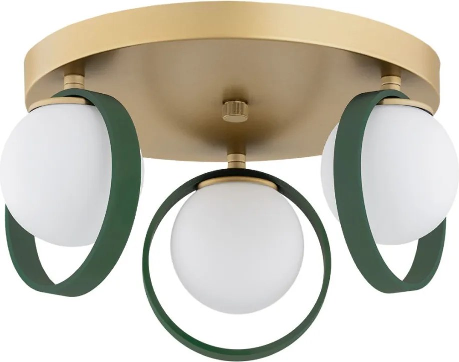 ARGON 6247 SATURINA Glamour Mennyezeti Lámpa Opál Szőnyeg, Zöld, Arany G9 IP20