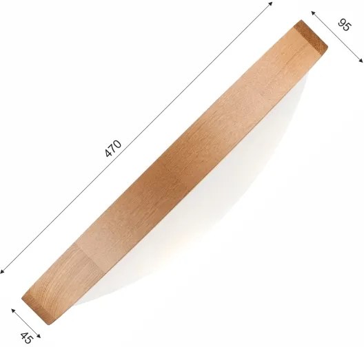 Ceiling Light OAK SLIM 3×E27/60W/230V Oak ø 47 cm