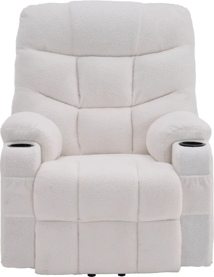 Állítható masszázs fotel, fehér, HUDSON