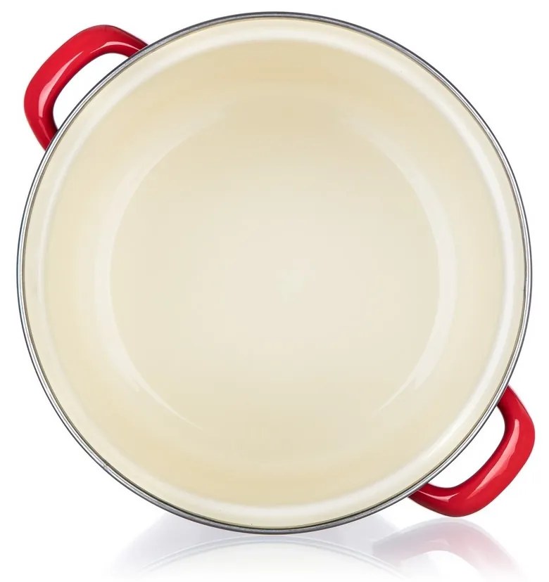 Banquet Milton zománcozott edény fedővel piros, 20 cm, 3,4 l, 20 cm