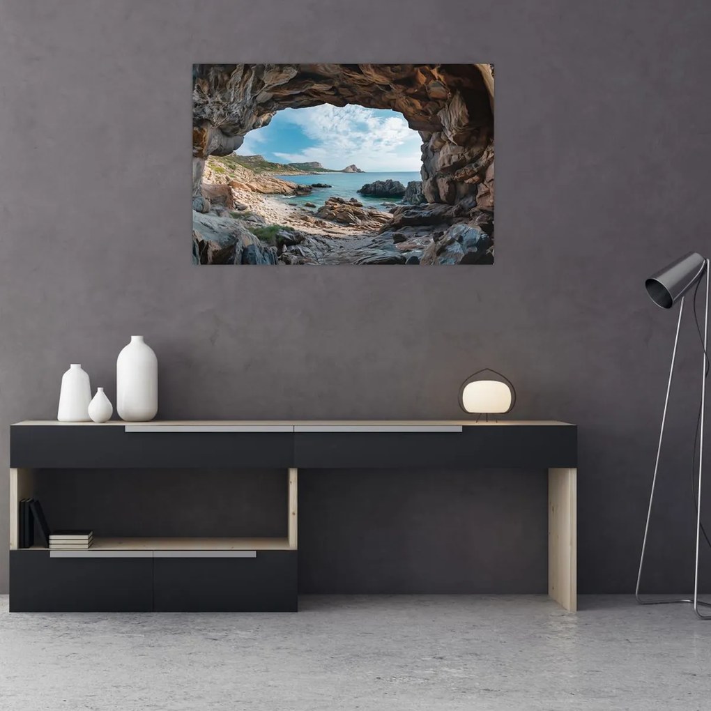 Kép - Barlang a tenger mellett (90x60 cm)