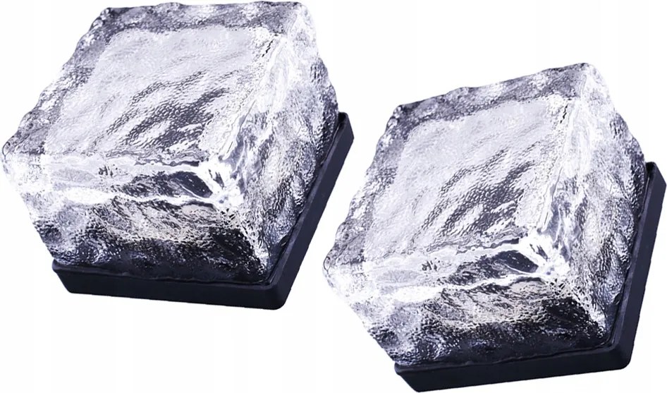 Fehér Napelemes Led Lámpa Kerti Tégla Vízálló Dekorációs Lámpa 2DB