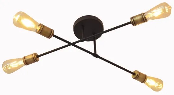 Csillár CAMBRIDGE 4xE27/20W/230V fekete/arany