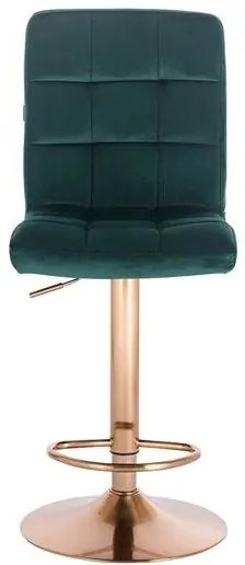 HR7009 Sötétzöld modern velúr szék arany lábbal