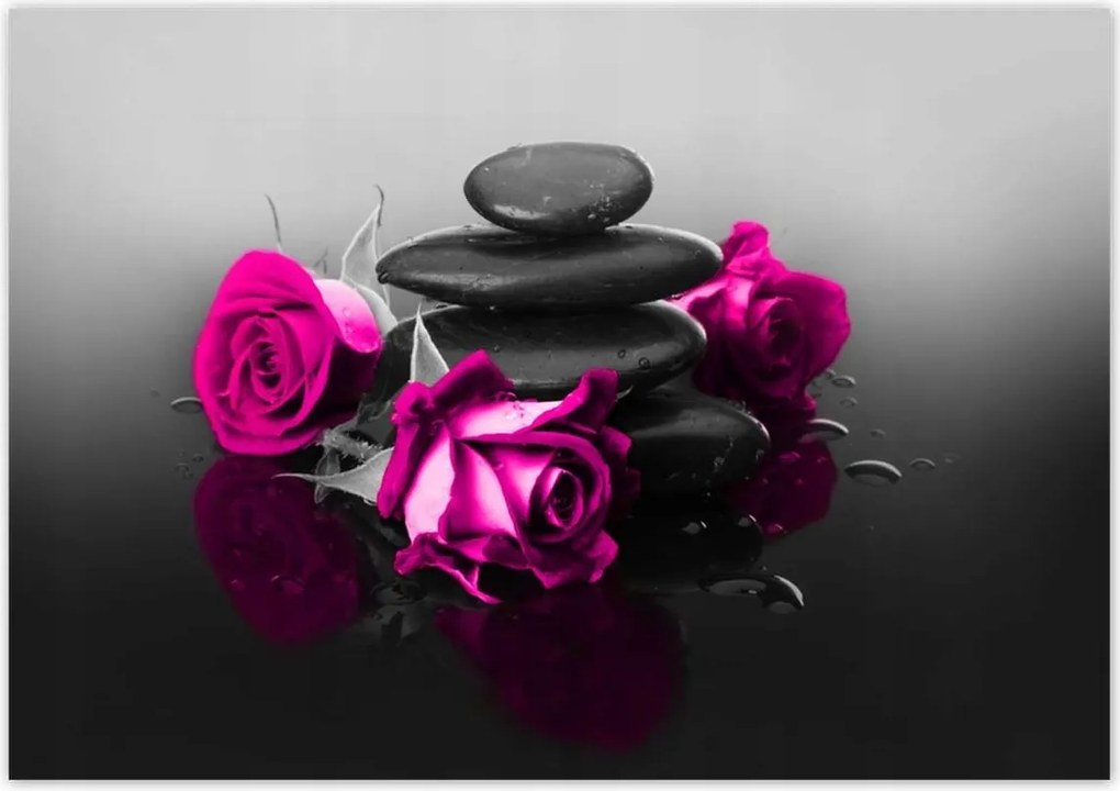 Poszterek 100x70 Rózsaszín rózsa Spa Wellness