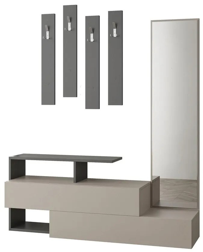 Előszobafal Ramda - Light Mocha, Anthracite