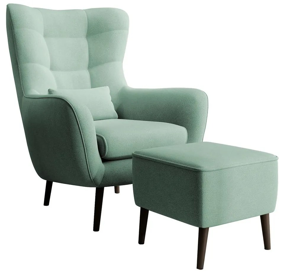 Fotel lábtartóval Veneza VZ1 (menta + fekete). Akció -15%. 1098943