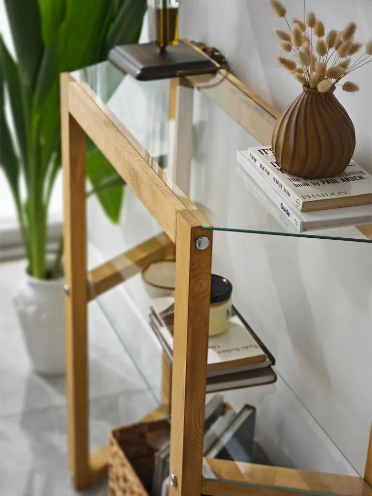 Trapezoid komód, tölgy, 85 cm