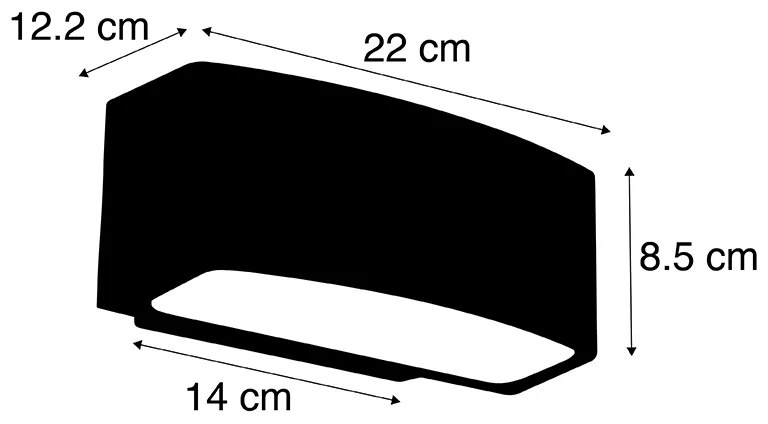 Modern kültéri fali lámpa fekete IP44 - Latina