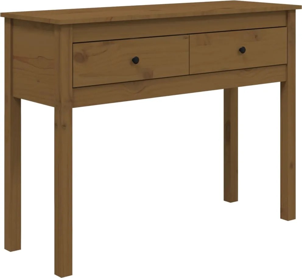 vidaXL mézbarna tömör fenyőfa tálalóasztal 100 x 35 x 75 cm