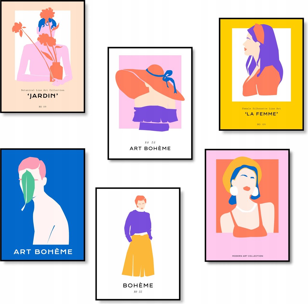 Színes Poszterek Poszter Szett Absztrakt Poszter 6 db A3 *Sok minta A3