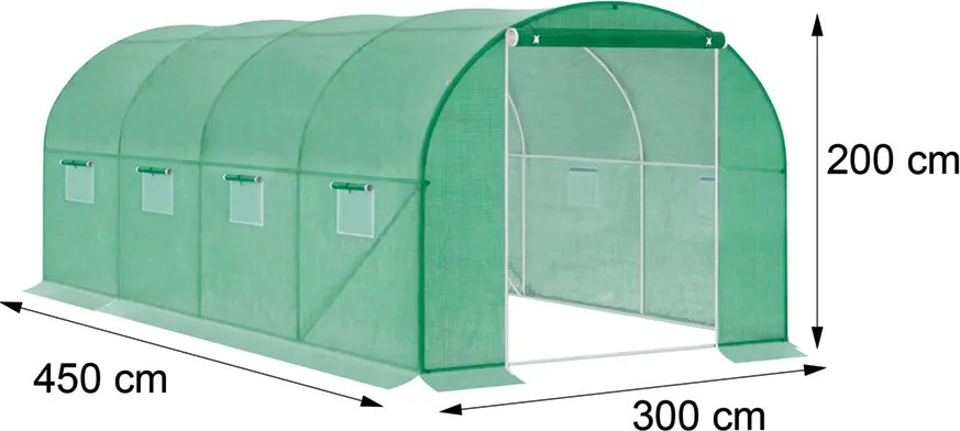 Melegház fólia 200x300x450 cm váz nélkül