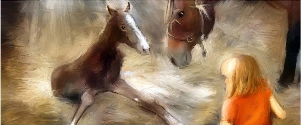 Kép - Üdvözöljük a világban, csikó (120x50 cm)