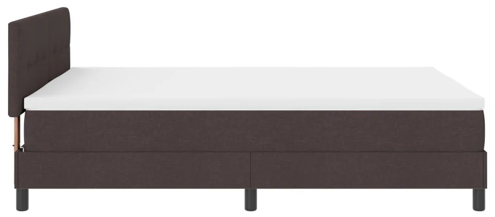 Boxspring Ágy Matrac & LED Sötétbarna 140x200 cm Szövet